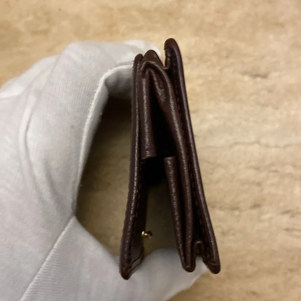 LOUIS VUITTON Brown Taiga Porte-Monnaie Boite Coin Purse in EUC